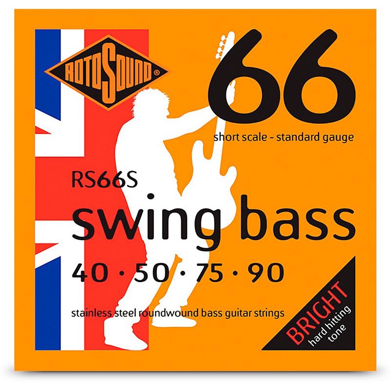 Rotosound RS66S Swing Bass Stainless Steel Bass Guitar Strings - Short Scale 40 - 90, 1 of 2