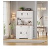 Coucheta 71" Pantry Cabinet with Charging Station - Farmhouse Hutch with Drawers, Countertop & Adjustable Shelves for Kitchen in White & Black - 2 of 4