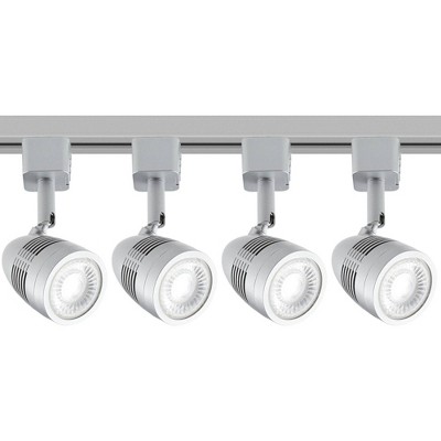 4-Light Nickel Bullet LED Track Kit with Floating Canopy