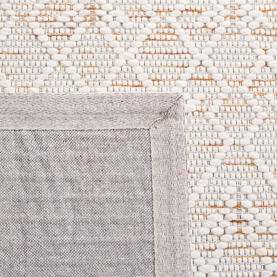 Ivory and Brown 6' x 9' Flat Woven Wool Area Rug