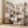 Large Triple Column 4-Tier Bookshelf - 11 Open Display Shelves, Adjustable Industrial Etagere Bookcase for Living Room, Bedroom, Home Office - 2 of 4