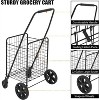 Shopping Carts for Groceries & with Collapsible Storage Crates - Heavy-Duty Utility Trolley, High-Capacity Small Portable Utility Cart - 2 of 4