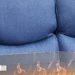 blue cushion/brown wicker