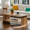 Hommoo Vintage Coffee Table with Storage Shelf Brown - 4 of 4