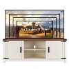 SinCiDo TV Stand for TVs Up to 75 inches, Farmhouse Wood Barn Door Media Television Console Table with Storage Cabinets - 3 of 4