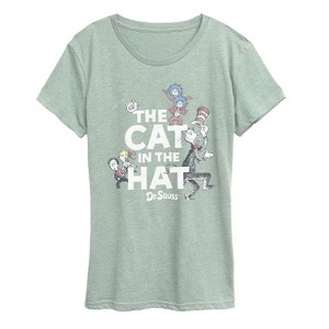 Women's - Dr. Seuss - Cat In Hat Tonal Short Sleeve Graphic T-Shirt - 1 of 4