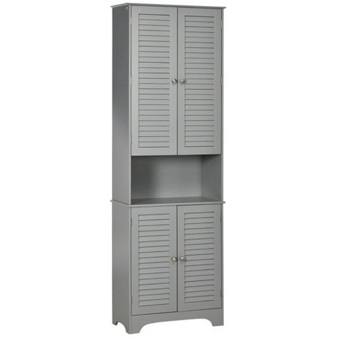 Tall Bathroom Storage Cabinet Home 64” Height Freestanding Linen Tower  Cabinet