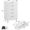 Nasitip 5 Drawer Modern Dresser, 48" Tall Chest with Deep Storage & Wide Top, Fluted Wood Organizer for Bedroom/Living Room/Hallway - 3 of 4