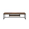 59" Weathered Metal Rectangular TV Stand with Open Media Shelf and Sleek Design for Living Room - 3 of 4