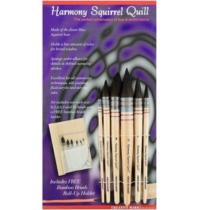 Creative Mark Harmony Blue Squirrel Quill Watercolor Brushes - Professional Watercolor Brushes for Artists - Handcrafted Full Bellied Watercolor Quill - 1 of 4