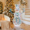 Tangkula 4 FT Lighted Christmas Snowman Light-up Xmas Holiday Decoration w/ 100 LED Lights - 3 of 4