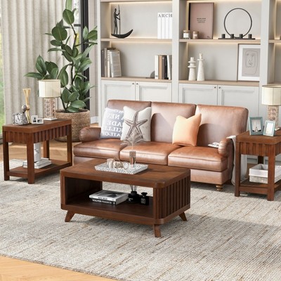 UPHA 41.5-Inch Rectangular Table with Solid Wood Legs