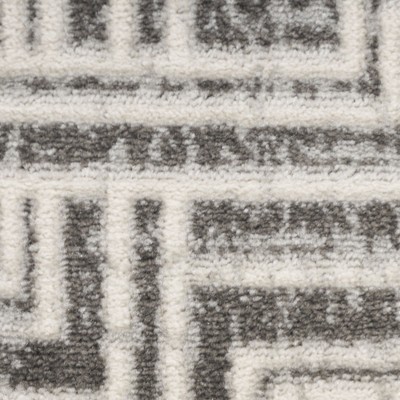 Handmade Grey Ivory Geometric Synthetic 9' x 12' Area Rug