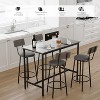 GDFStudio Elara Modern 5 Piece Faux Leather Upholstered Bar Table and Stool Set - 2 of 4