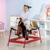 Qaba Kids Spring Rocking Horse, Ride on Horse for Girls and Boys with Animal Sounds, Plush Horse Ride-on with Soft Feel, Dark Brown - 3 of 4