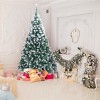 GlasFlength Artificial Trees Premium PVC Full Christmas Tree with Iron Stand Fashion Design for Holiday Decor, Green, 6.69"*6.69"*46.45" - 2 of 4