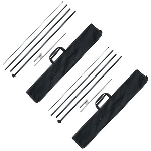 VEVOR Feather Flag Pole Kit, 2 Packs Swooper Flag Pole 16.3 ft, Sign Flag Poles for Business Advertising Flags Outdoor, Black&Silver - 1 of 4