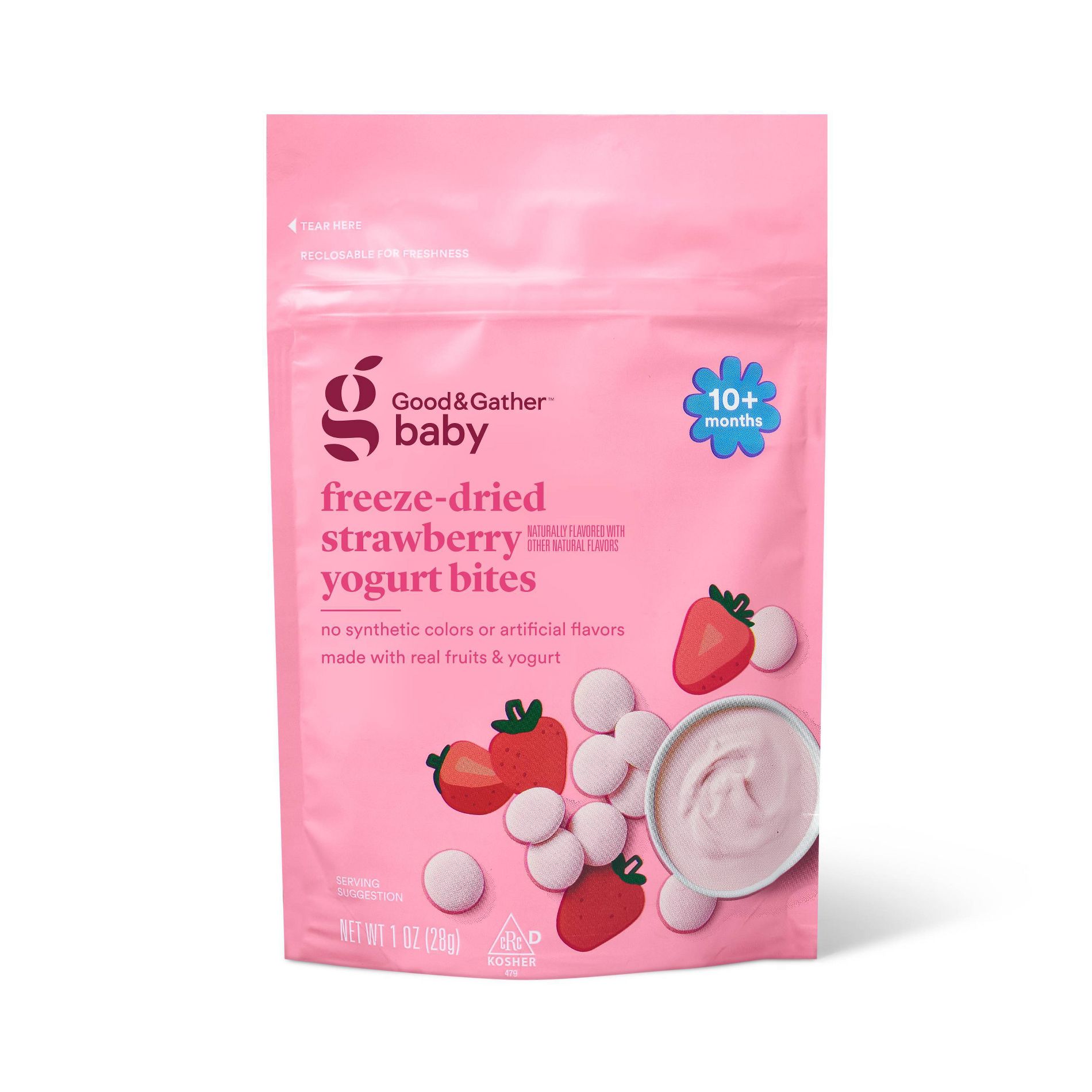 Freeze-Dried Yogurt Baby Bites - Strawberry - 1oz - Good & Gather™: 10+ Months, 3rd Stage, Pouch Snack