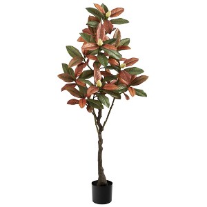 Nearly Natural 5-ft Fall Magnolia Artificial Tree - 1 of 4