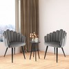 Costway Dining Chair Set of 2 Velvet Upholstered Modern Accent Arm Chairs Living Room - 2 of 4