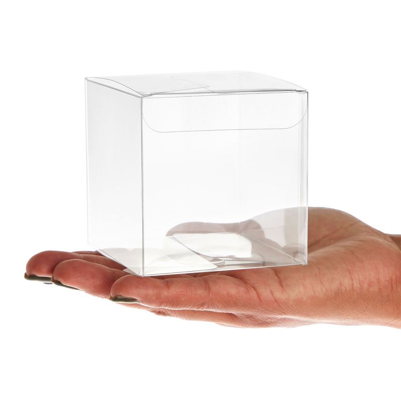Juvale 50-Pack Clear Gift Boxes - 3x3x3 In Square Plastic Transparent Favor Boxes for Wedding, Baby Shower, Birthday Party, 6 of 10