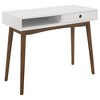 PAGED Home Office Desk 42" L Simple Modern Writing Desk with 2 Storage Shelves and Wooden Frame for Office, Study - 3 of 4