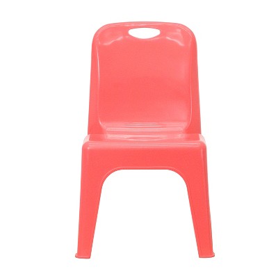 Red Plastic Stackable Preschool Chairs with Handle, Set of 2