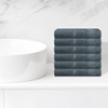 Unique Bargains Multi-Purpose Cotton Waffle Checkered Design Face Towels for Bathroom 6 Packs - 2 of 4