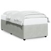 vidaXL upholstered Twin Bed Frame - Light Gray Velvet Mattress Base with Slat Support - 74.8 x 39.4 x 18.1 inches - Modern Bedroom Furniture - 3 of 4