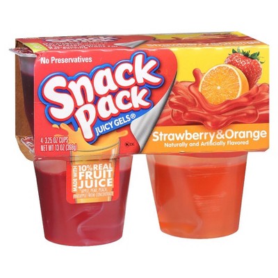 Snack Pack Juicy Gels Gelatin Cups Strawberry 3.25 oz 4 ea