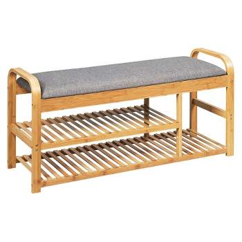 Shoe Storage Rack Bench w/ Padded Seat, 10 Cubbies - 46in – Best