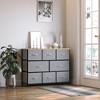 Yukimo 39.25" Light Gray 8-Drawer Fabric Dresser, Storage Chest with Steel Frame and Wooden Top for Bedroom and Hallway - 4 of 4
