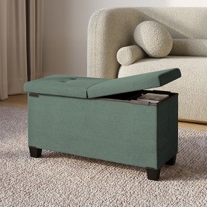 StorageBud Storage Ottoman for Bedroom End of Bed, Fabric Storage Bench, Large Storage Ottoman Bench, Entryway Bench with Storage - 1 of 4