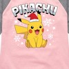 Girls' - Pokémon - Pikachu With Hat Shirt Tail Raglan Graphic T-shirt - 2 of 4