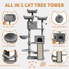 68.5in Tall Indoor Cat Tree for Large Cats, Upgraded Heavy Duty Cat Tower with Scratching Posts/Condo/Plush Perches/Hammocks/Dangling Balls - 3 of 4