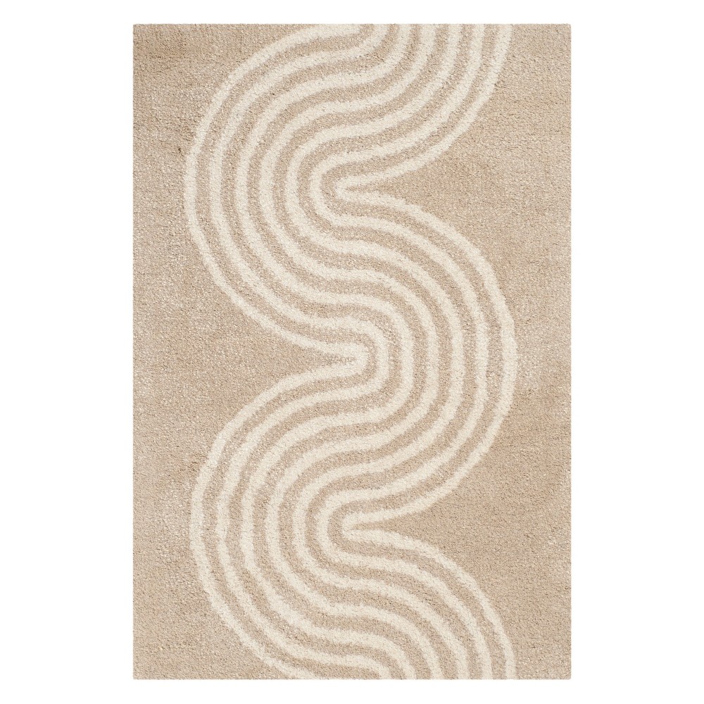 2'x3' Wave Tufted Accent Rug Beige/Ivory - Safavieh