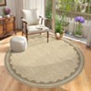 Modern Washable Area Rug for Living Room, Bordered Print Floor Rug with Non Slip Backing, Low Pile Stain Resistant Indoor Carpet for Bedroom - 4 of 4