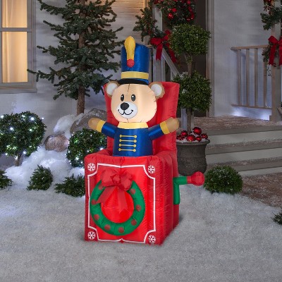 5 ft Animated Christmas Inflatable Bear in Red Box