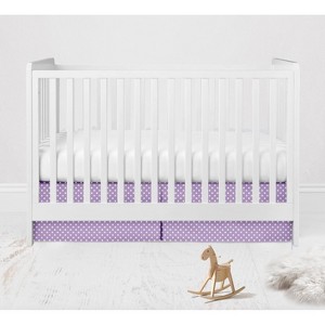 Bacati - Pin Dots Crib/Toddler Bed Skirt - Purple - 1 of 4