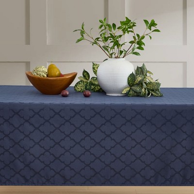 HLC.ME Modena Jacquard Fabric Lattice Tablecloth, Water, Fade, Wrinkle and Stain Resistant Table Cloth