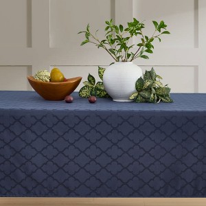 HLC.ME Modena Jacquard Fabric Lattice Tablecloth, Water, Fade, Wrinkle and Stain Resistant Table Cloth - 1 of 4