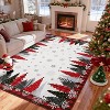 Christmas Area Rugs, Washable Buffalo Plaid Xmas Tree Merry Christmas Area Rug, Non-Slip Soft Thin Throw Carpet Non-Shedding for Living Room - 3 of 4