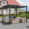 VEVOR 10'x10' Outdoor Retractable Pergola with Canopy, Aluminum Pergola with Retractable Canopy, Modern Pergola with Sun Shade Canopy, Gray - 2 of 4