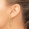 Black Bow Jewelry 2mm x 44mm 14k Yellow Gold Satin Diamond-Cut Endless Hoop Earrings - 3 of 4