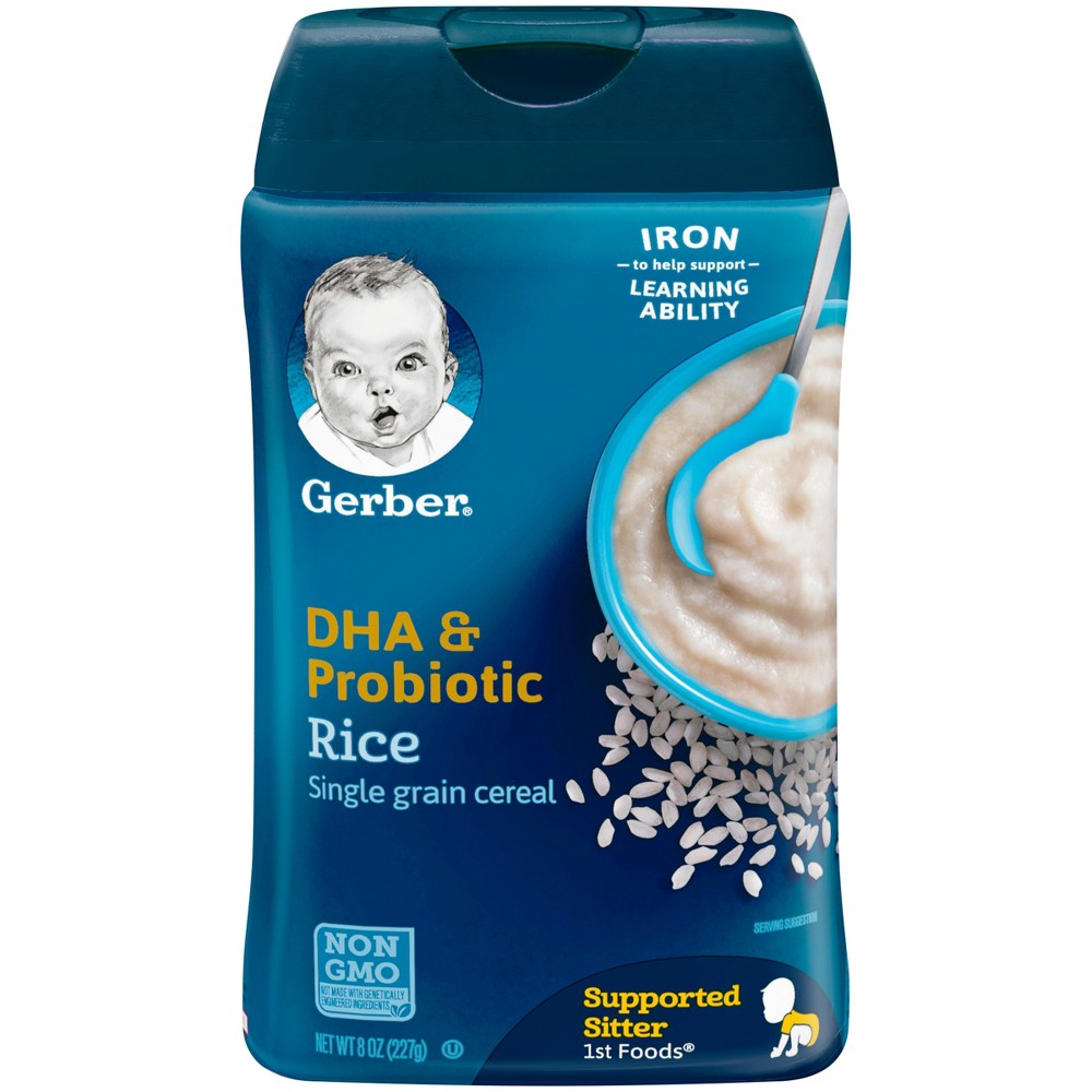 UPC 015000070052 product image for Gerber DHA and Probiotic Single Grain Rice Baby Cereal - 8oz | upcitemdb.com