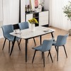 YOUNIKE Modern Leather Dining Chairs Upholstered Kitchen & Dining Room Chairs Side Makeup Vanity Chair Set of 2 19.69"Wx24.02"Dx31.69"H - 3 of 4