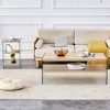 Three-Tier MDF and Tempered Glass Side and Bunk Coffee Table Set with Storage Function, Elegant Design for Living Room, Bedroom or Office - 3 of 4