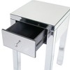 Resenkos Modern Mirrored Nightstand with 1 Drawer, Bedside Table End Table for Bedroom Living Room - White - 2 of 4