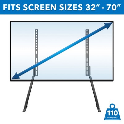 Black Heavy Duty Steel Tilting Tabletop TV Stand with Riser