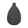 Decorative Contemporary Ceramic Vase - Matte Ribbed Texture Home Office Bedroom Living Room Decor - 15" Black - 2 of 4